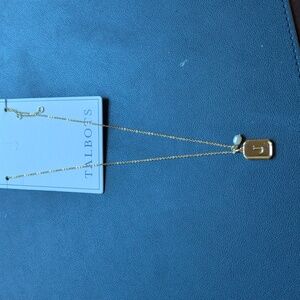 Talbots gold J necklace